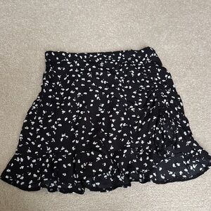 Garage Black and White Floral Mini Skirt